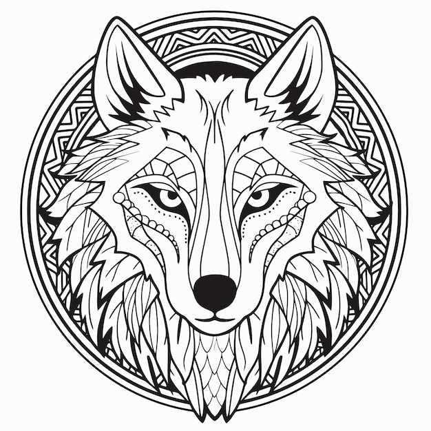 Vettore ornamento tribale del lupo