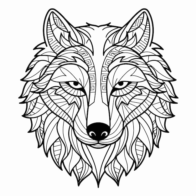 Tribal wolf ornament