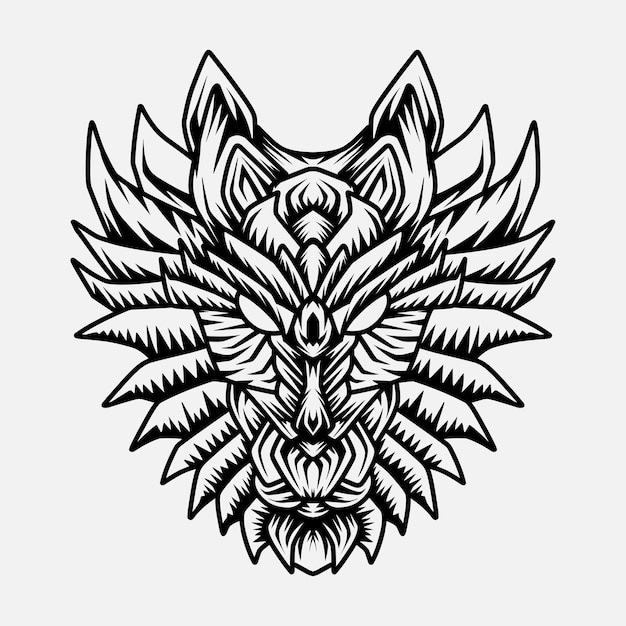 Vector tribal wolf sierpatroon