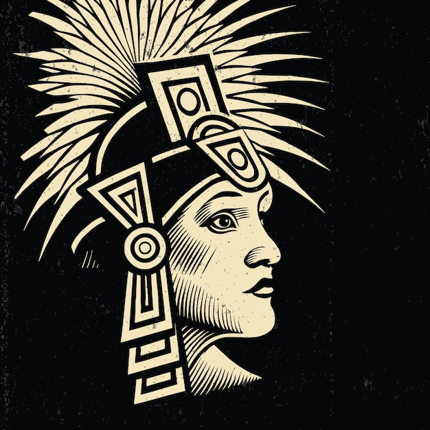 tribal woman head vector