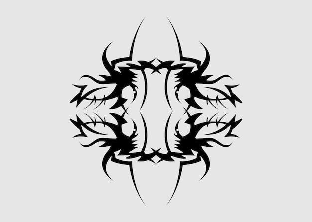 Vector tribale symmetrische motief-tatoeages voor het lichaam