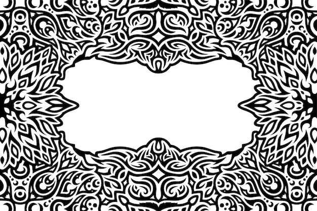 Tribale vectorkunst met zwarte vintage rand
