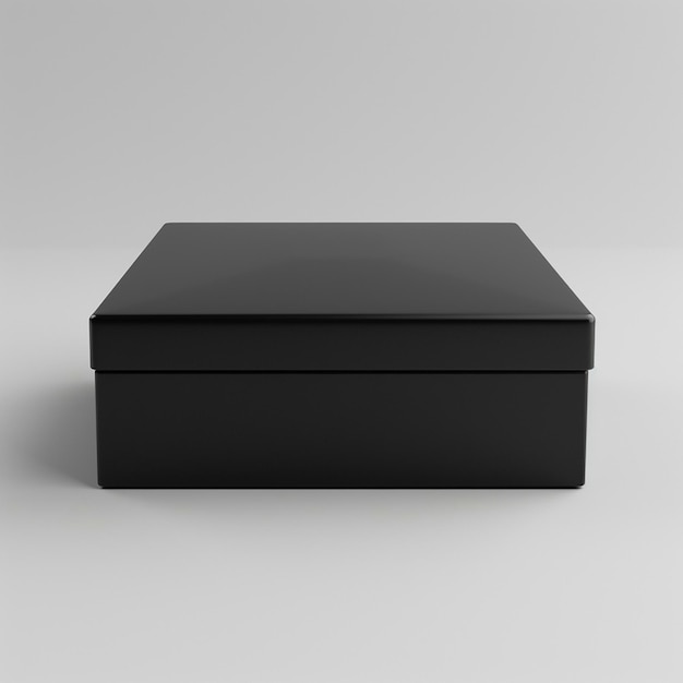 Tribble 3d render of stylish black gift box white background