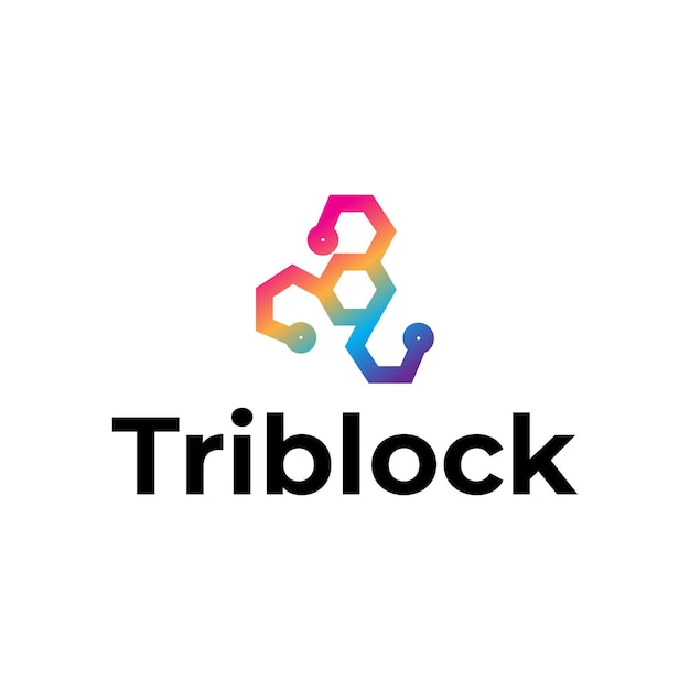 Triblock modern tech logo design