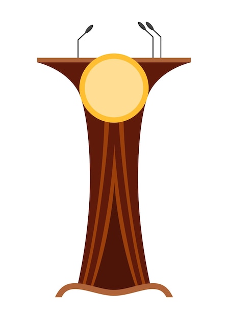 Tribune Stand or debate podium with microphone for speech Rostrum for business presentation or conference speech tribune Empty platform for speakers