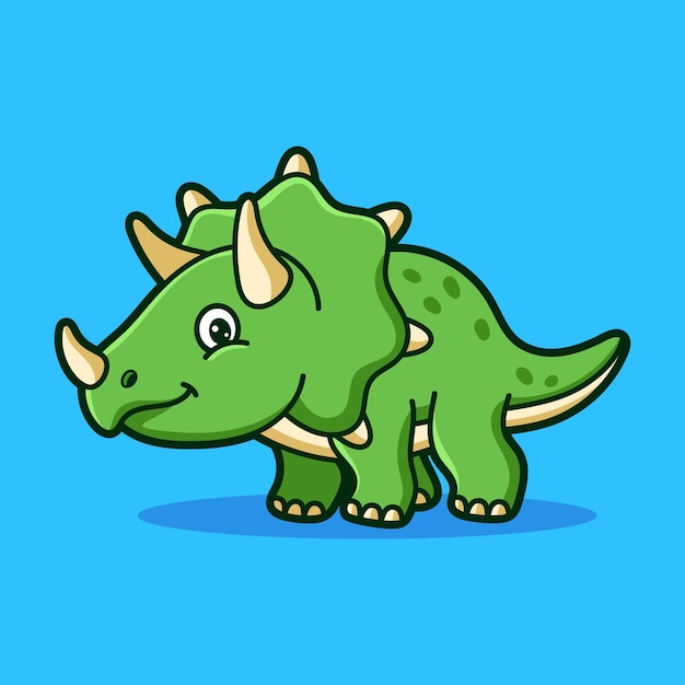 Vector triceratops cartoon illustration