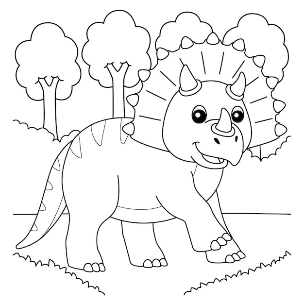 Triceratops Coloring Page for Kids