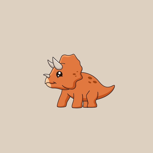 Triceratops cute cartoon cute dinosaur Vector illustration