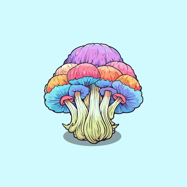 tricholoma matsutake kawaii cartoon illustration