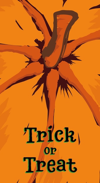 Trick or treat-banner met pompoen happy halloween