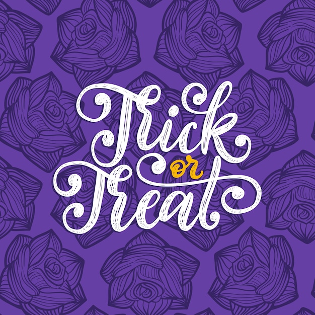 Trick or Treat belettering ontwerp