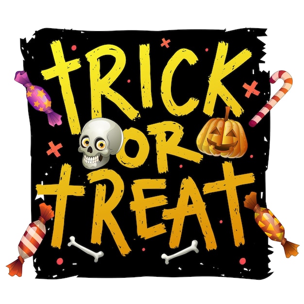 Vector trick or treat halloween-groetontwerp