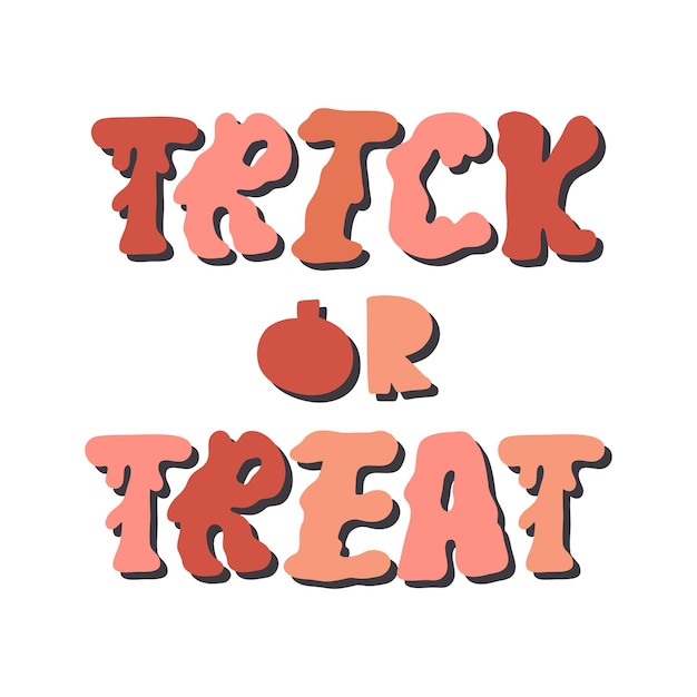 Trick or treat handgeschreven halloween-wenskaart