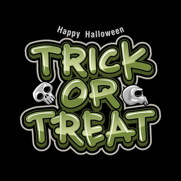 Trick or treat ontwerp tekst vector