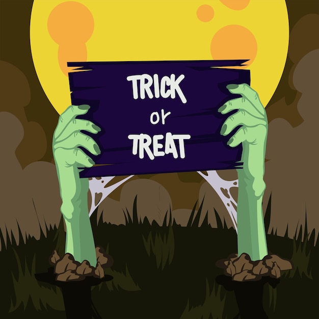 Trick or treat partij poster