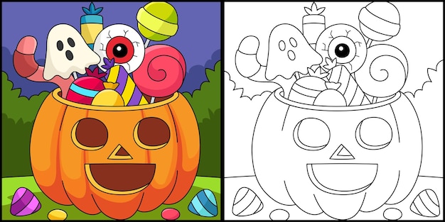 Trick or Treat Pompoen Halloween Illustratie