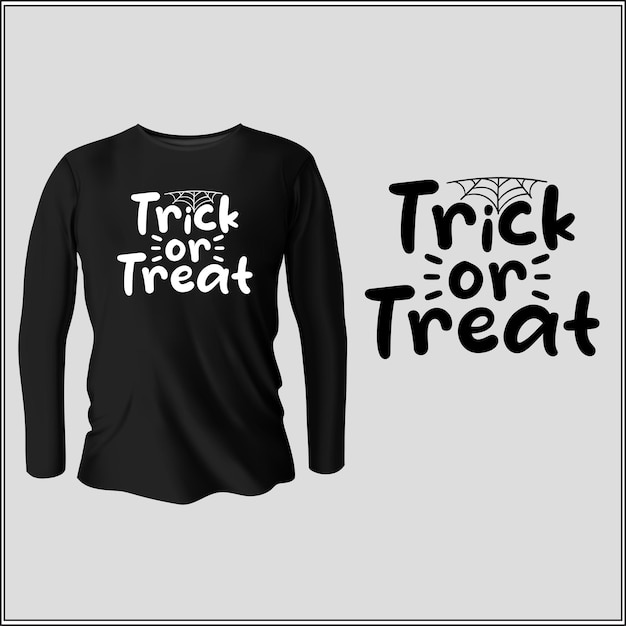 trick or treat t-shirtontwerp met vector