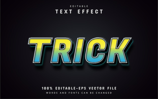 Trick text, gradient text effect 3d