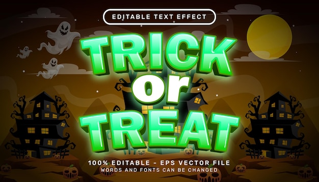 trick or treat 3d text effect and editable text effect