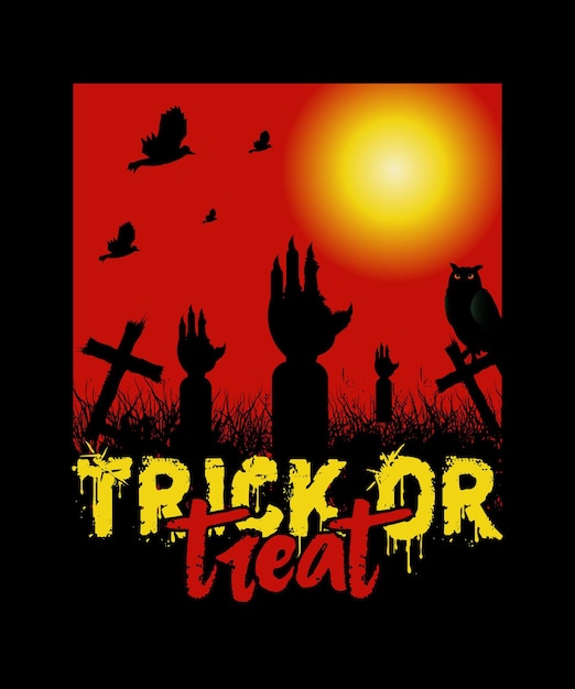 trick or treat best creative t-shirt design