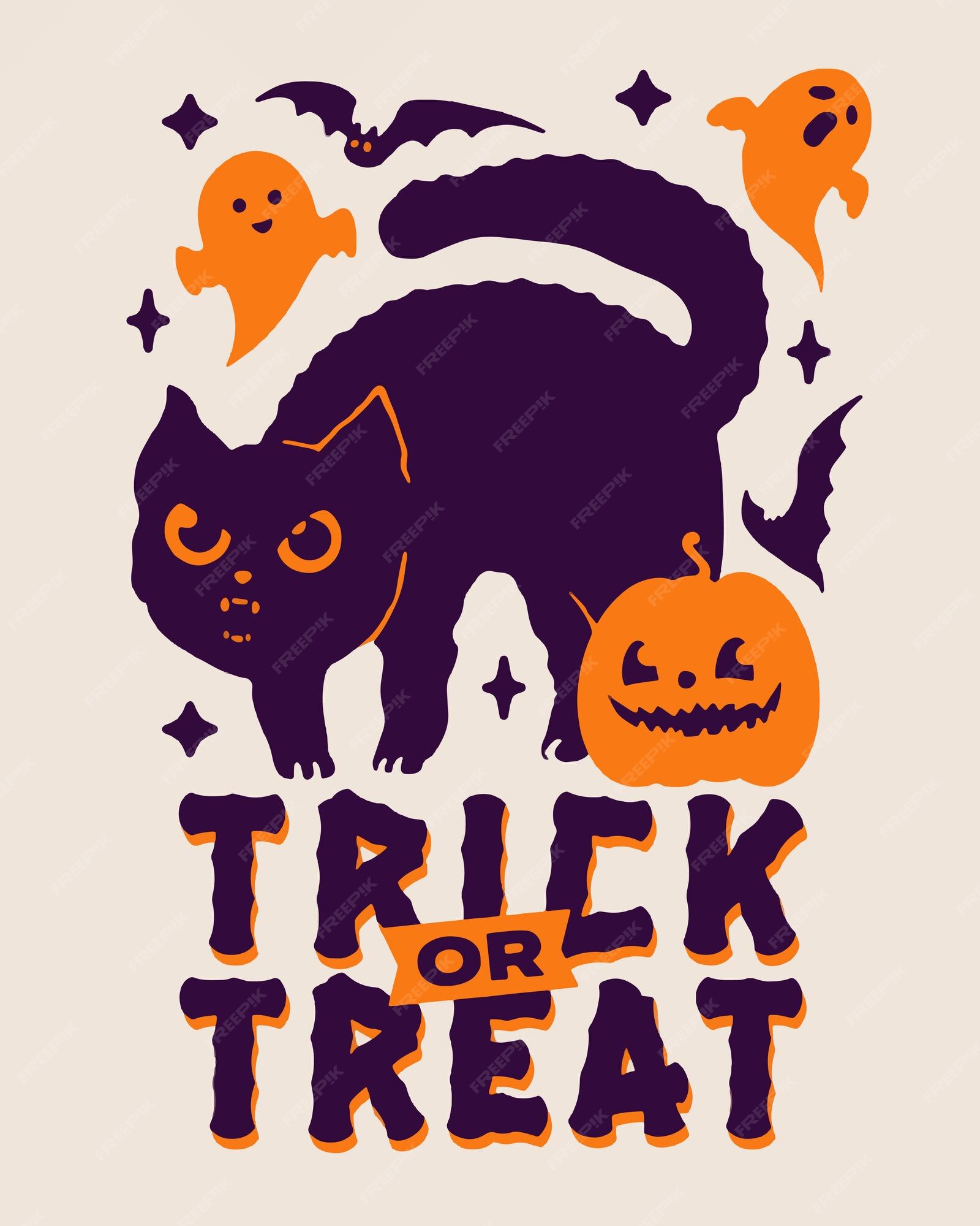 Free Stock Photo of Halloween Cat Icon Means Trick Or Treat And Autumn