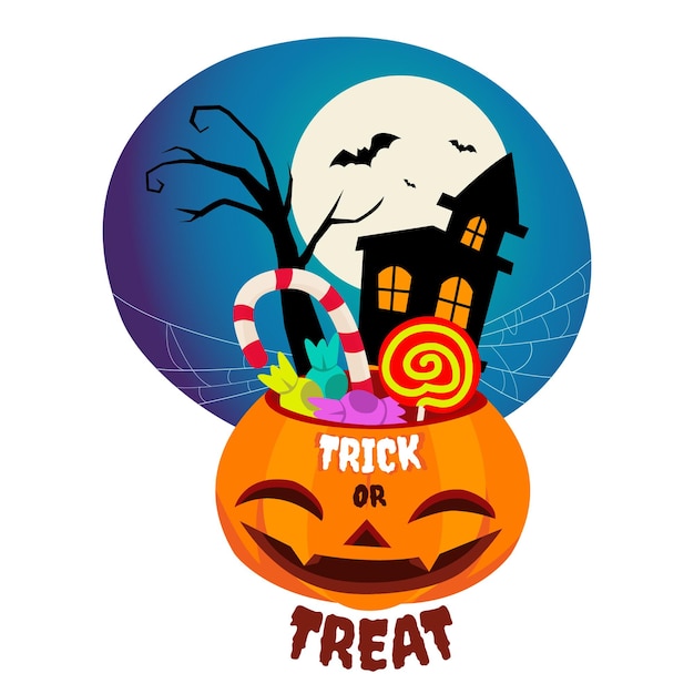 Premium Vector Trick or treat concept in halloween celebration all