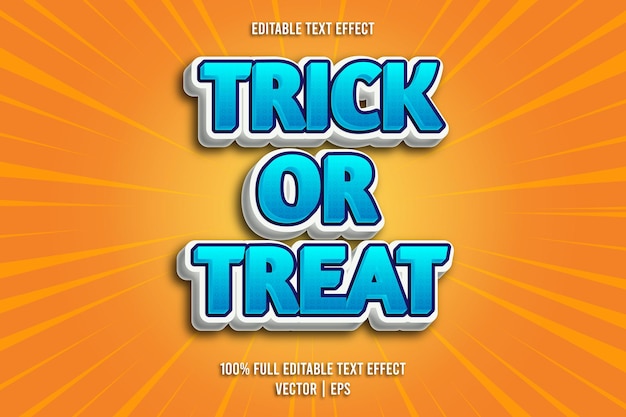 Trick or treat editable text effect comic style