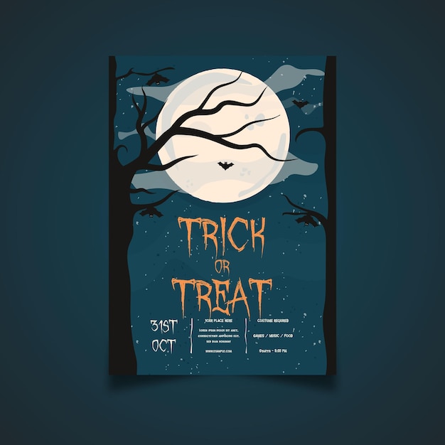 Vector trick or treat flyer design