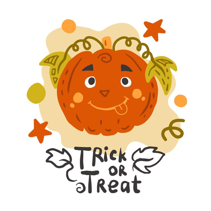 Vector trick or treat 재미있는 호박 벡터 일러스트 레이 션