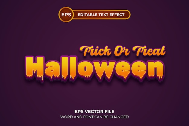 Trick or treat halloween editable text effect template