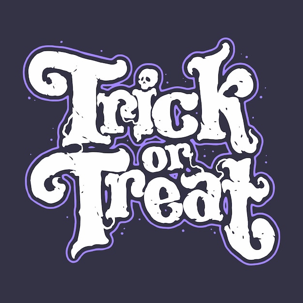 Trick or treat halloween typography design