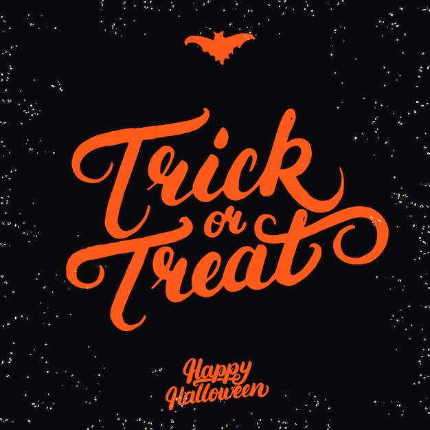 Vector trick or treat hand written lettering