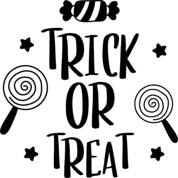 Trick or treat lettering illustration