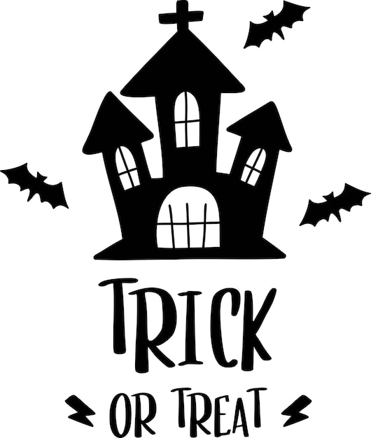 Trick or treat lettering illustration