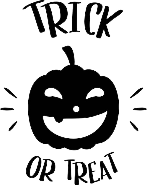 Trick or treat lettering illustration