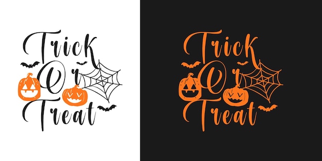 Vector trick or treat typographic halloween background