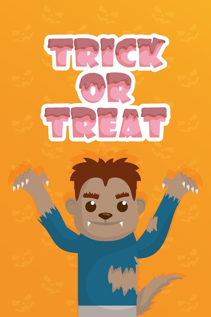 Trick of treat with little werewolf