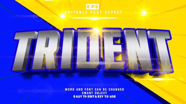 Trident 3d Editable Text Effect Vector With Background