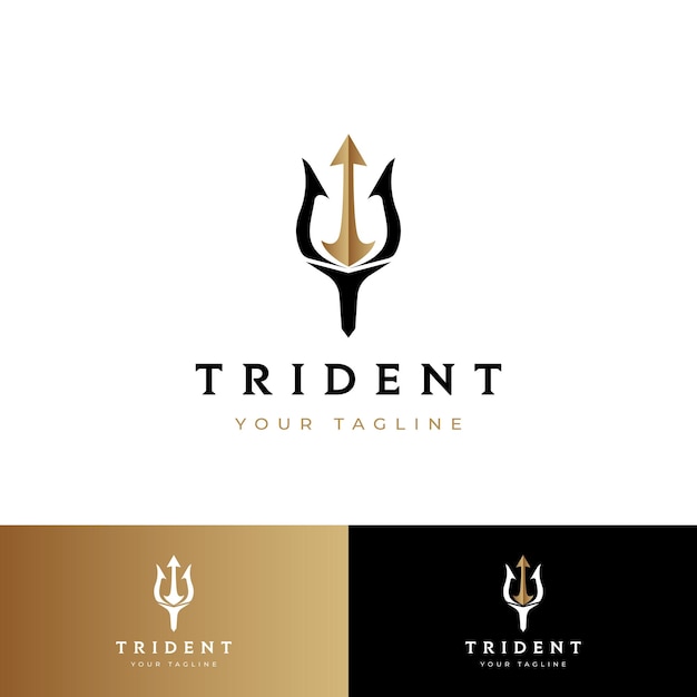 Вектор Творческий дизайн логотипа trident