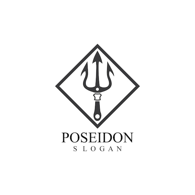 Trident design vector and poseidon icon illustration template