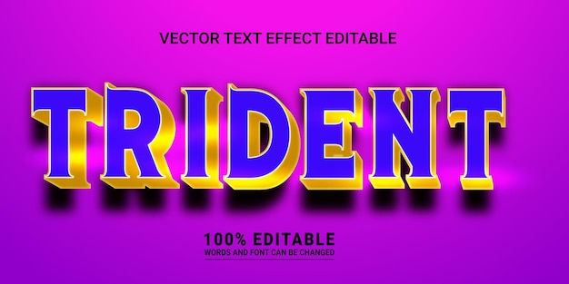 Trident editable text effect vector