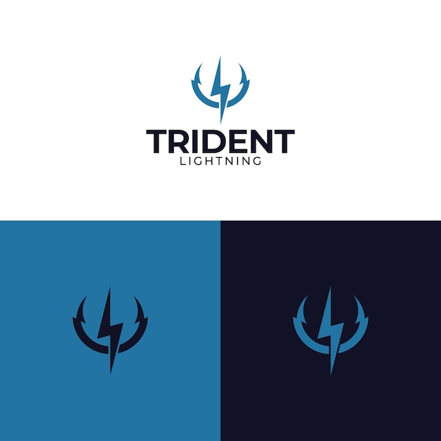 Vector trident energy logo design vector