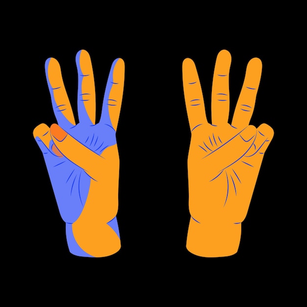 Vector trident gesture national symbol of ukraine