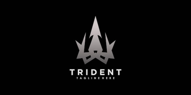 Вектор дизайна логотипа Trident с творческой концепцией иллюстрации