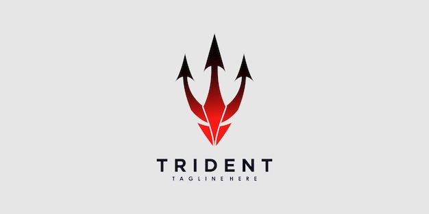 Vector trident logo design vector with illustration creative concept