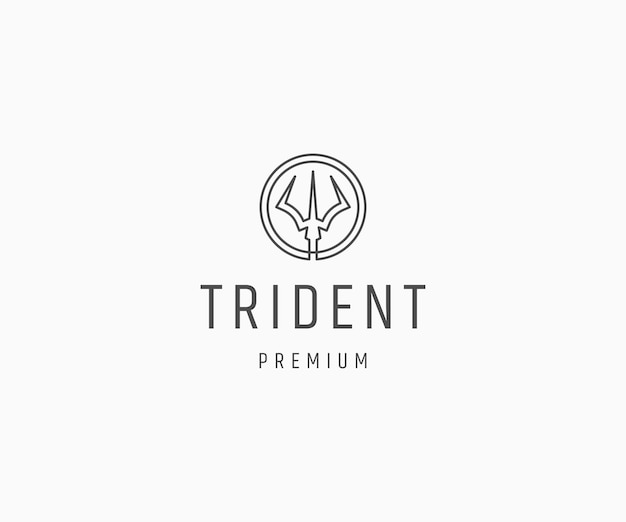 Trident logo icon design template