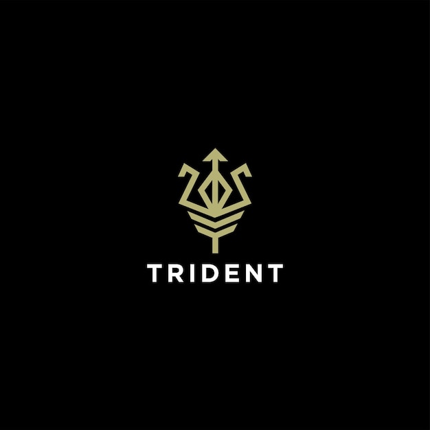 Trident logo icon design template