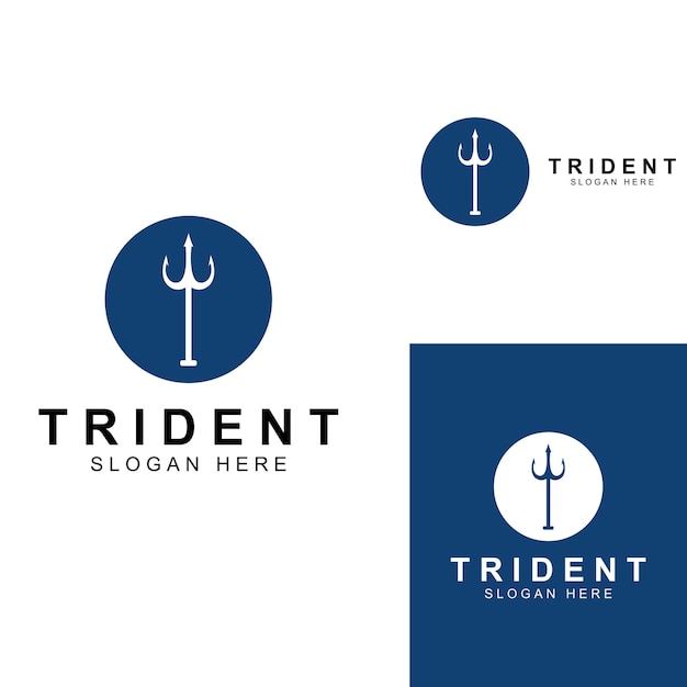 Trident-logo met behulp van een ontwerpsjabloon voor vectorillustratie