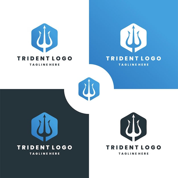 Vector trident logo ontwerp sjabloon vectorillustratie