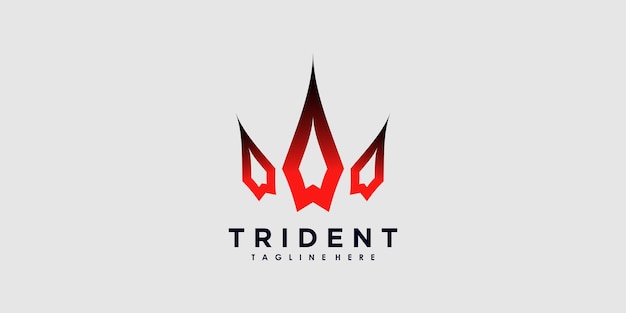 Trident logo ontwerp vector met illustratie creatief concept